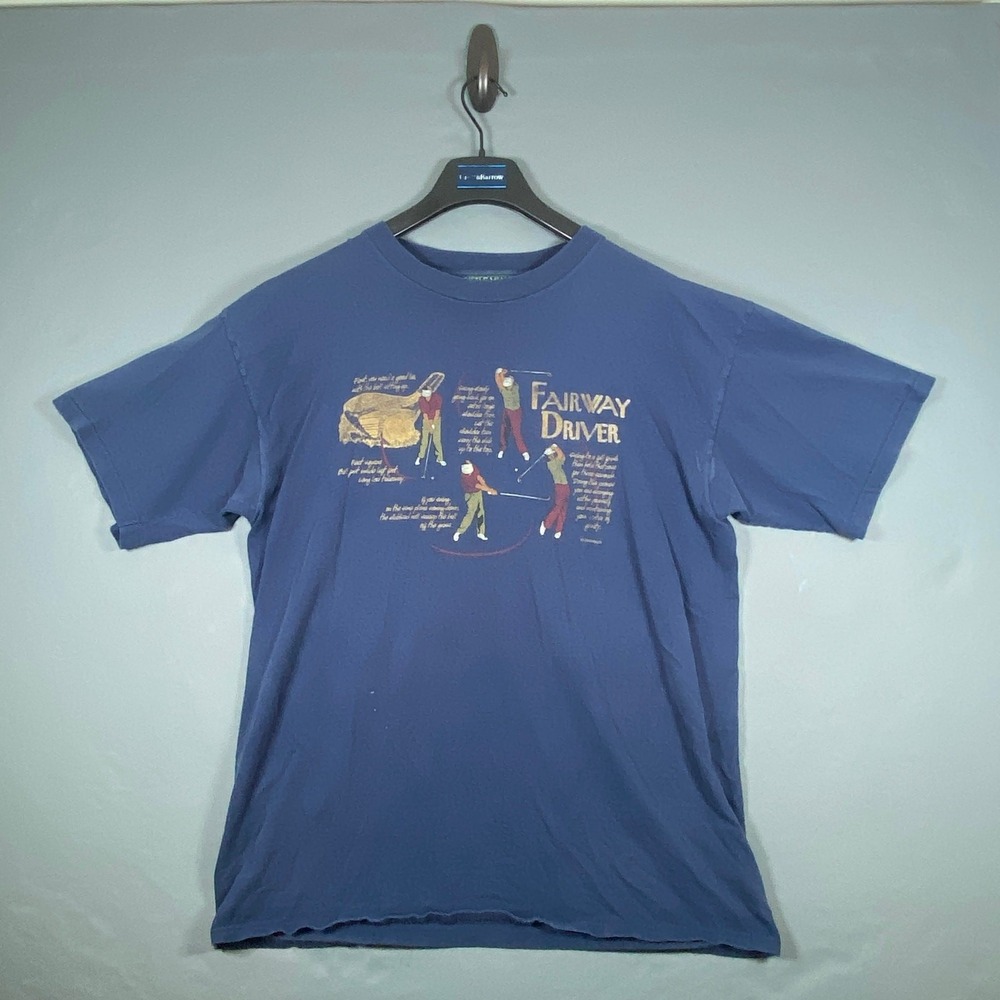 Vintage Little Miami Traders T-shirt Blue Golf Fairway Driver Size XL